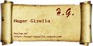 Heger Gizella névjegykártya